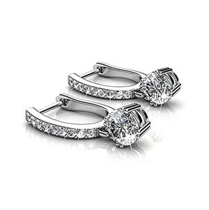 Cate & Chloe Silver Drop Earrings 18k white gold
